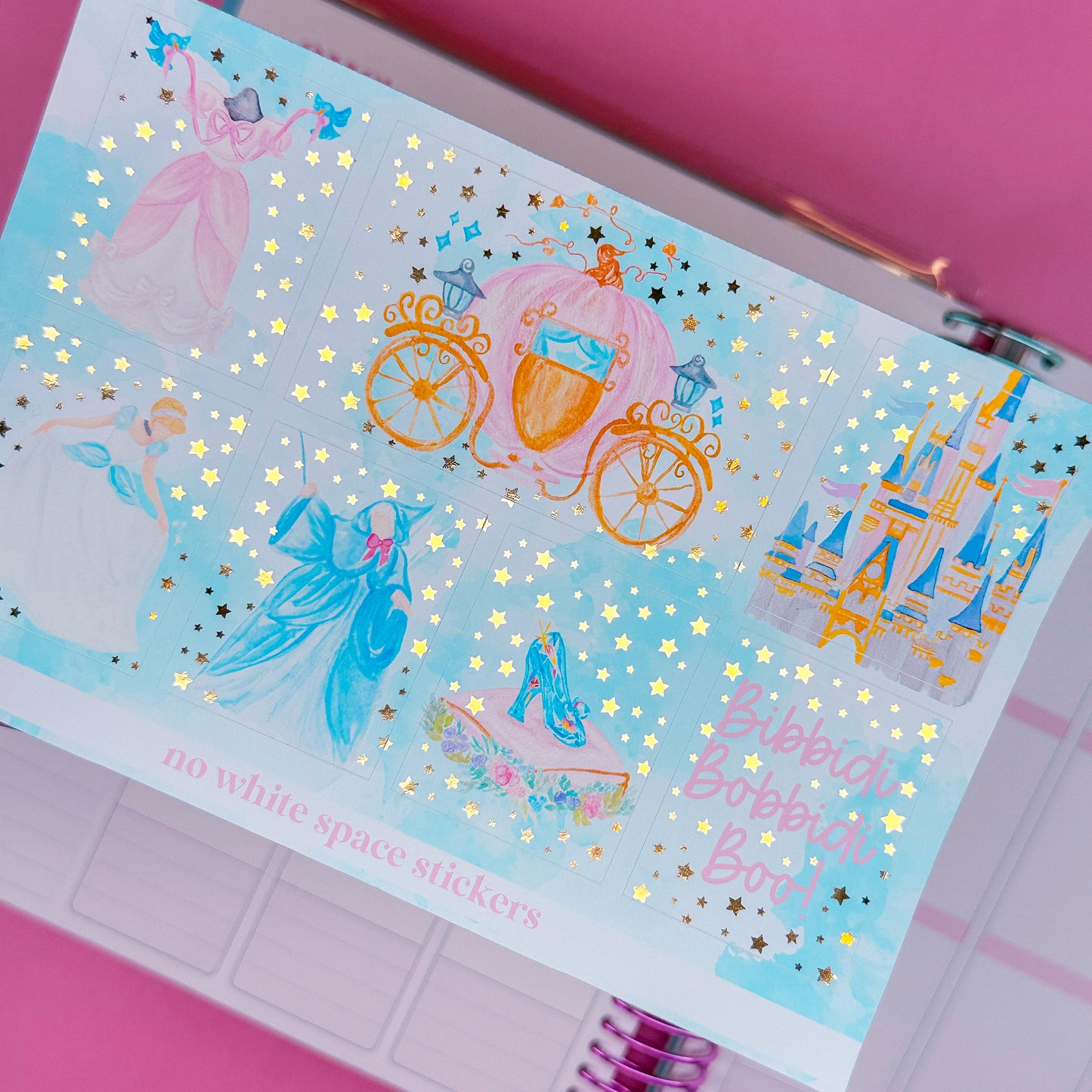 *LIMITED TIME ONLY* FOILED Vertical Planner Stickers (Standard 1.5") - Cinderella