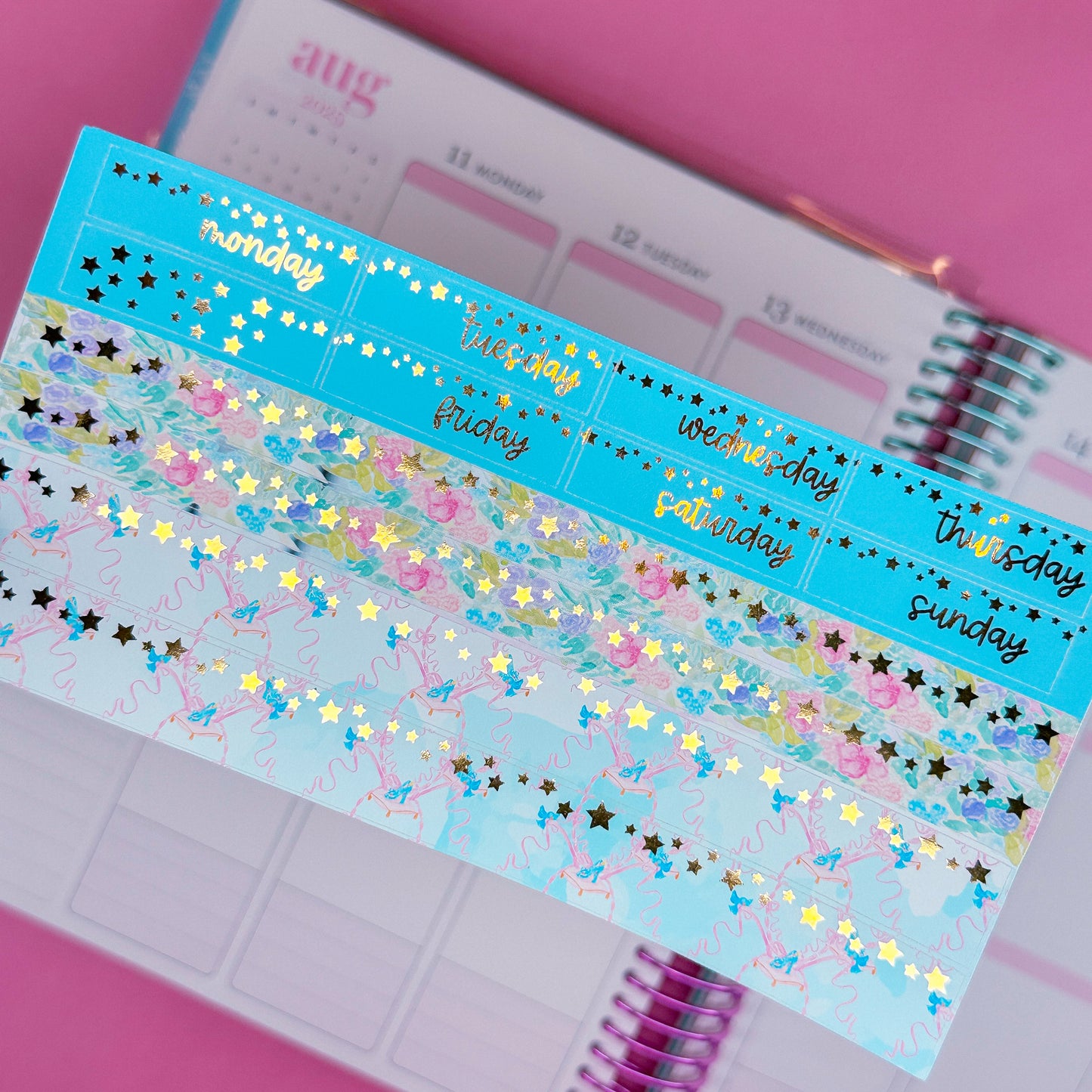 *LIMITED TIME ONLY* FOILED Vertical Planner Stickers (Standard 1.5") - Cinderella