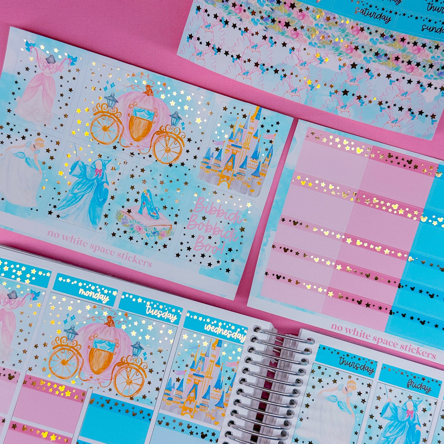 *LIMITED TIME ONLY* FOILED Vertical Planner Stickers (Standard 1.5") - Cinderella