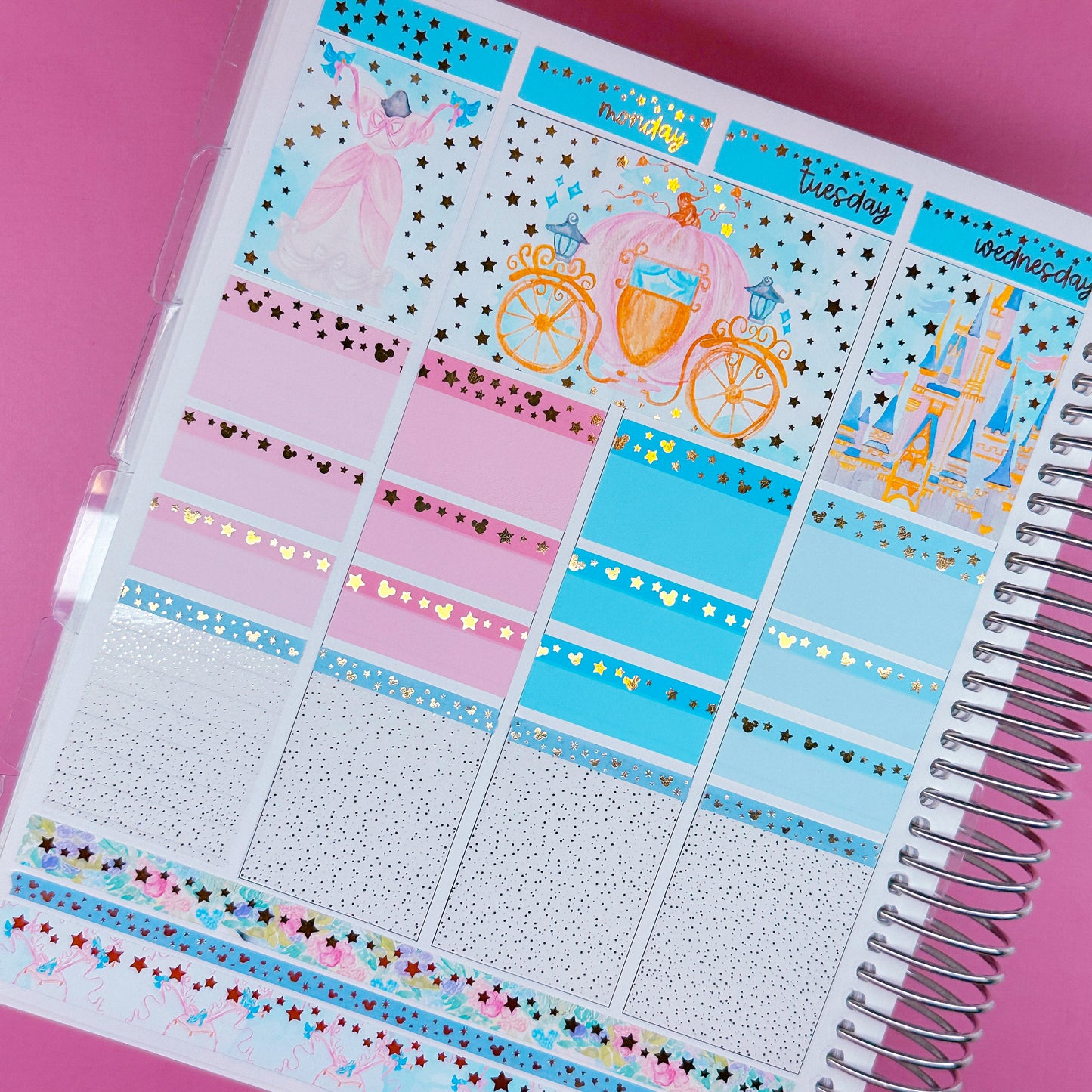 *LIMITED TIME ONLY* FOILED Vertical Planner Stickers (Standard 1.5") - Cinderella