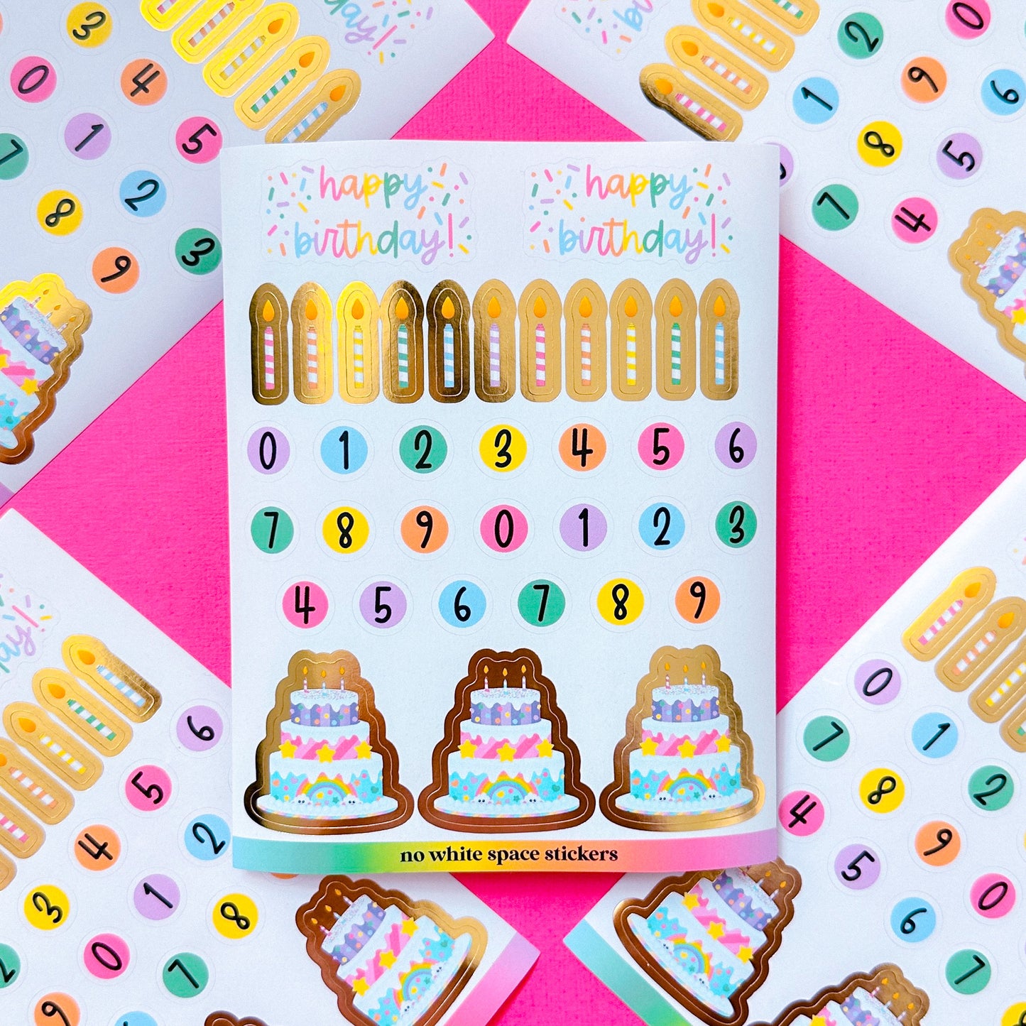 FOILED Paper Deco Stickers - Birthday