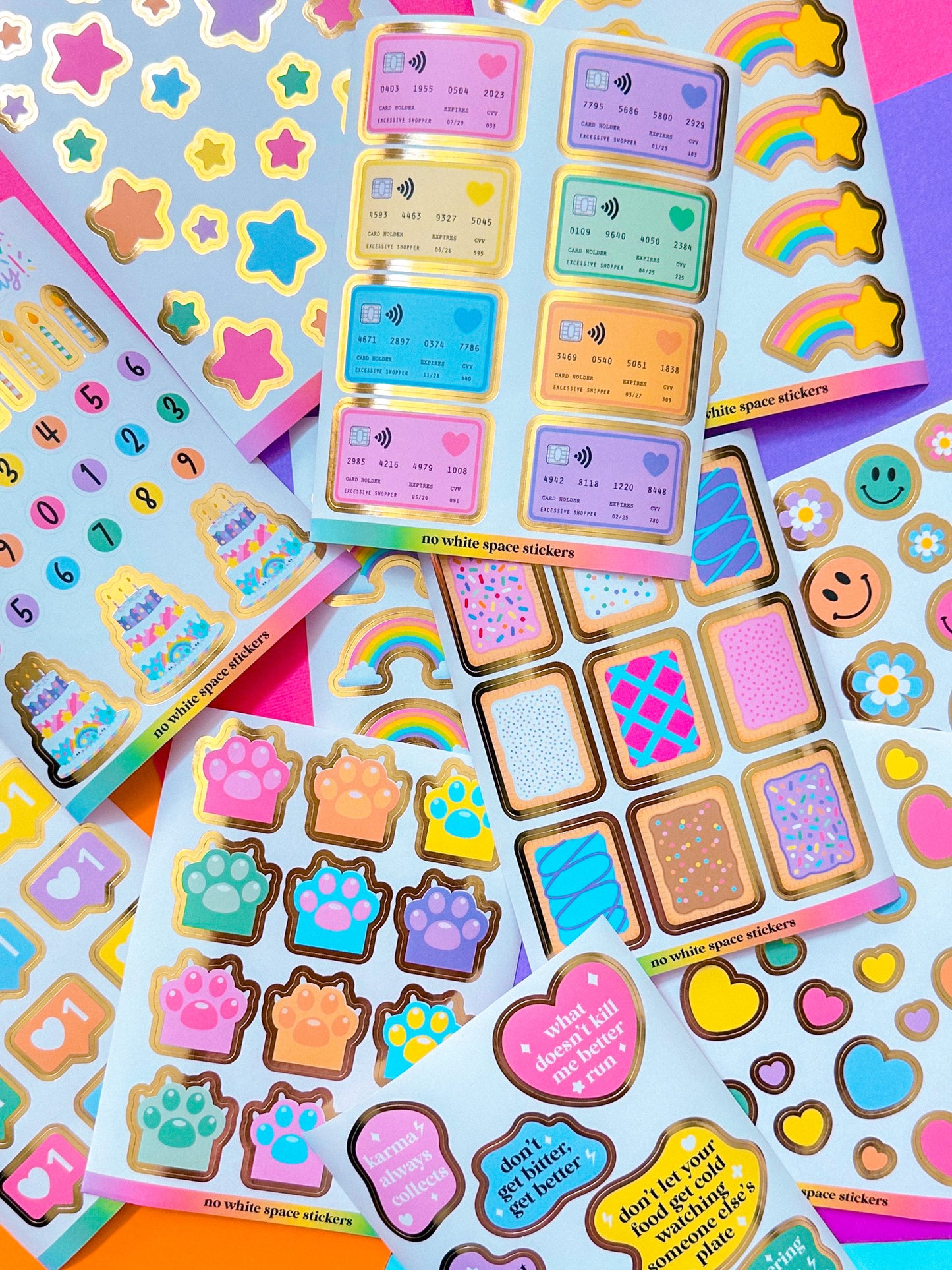 FOILED Paper Deco Stickers - Groovy Happy Faces & Flowers