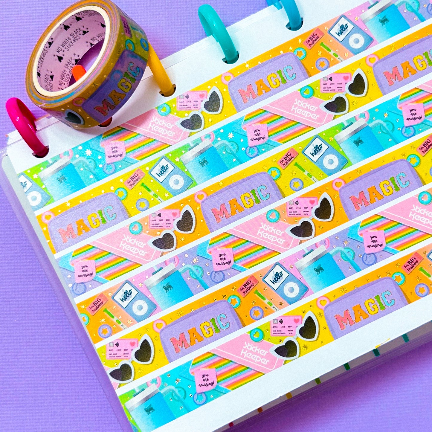 15MM Foiled Washi Tape - Rainbow Magic Flatlay