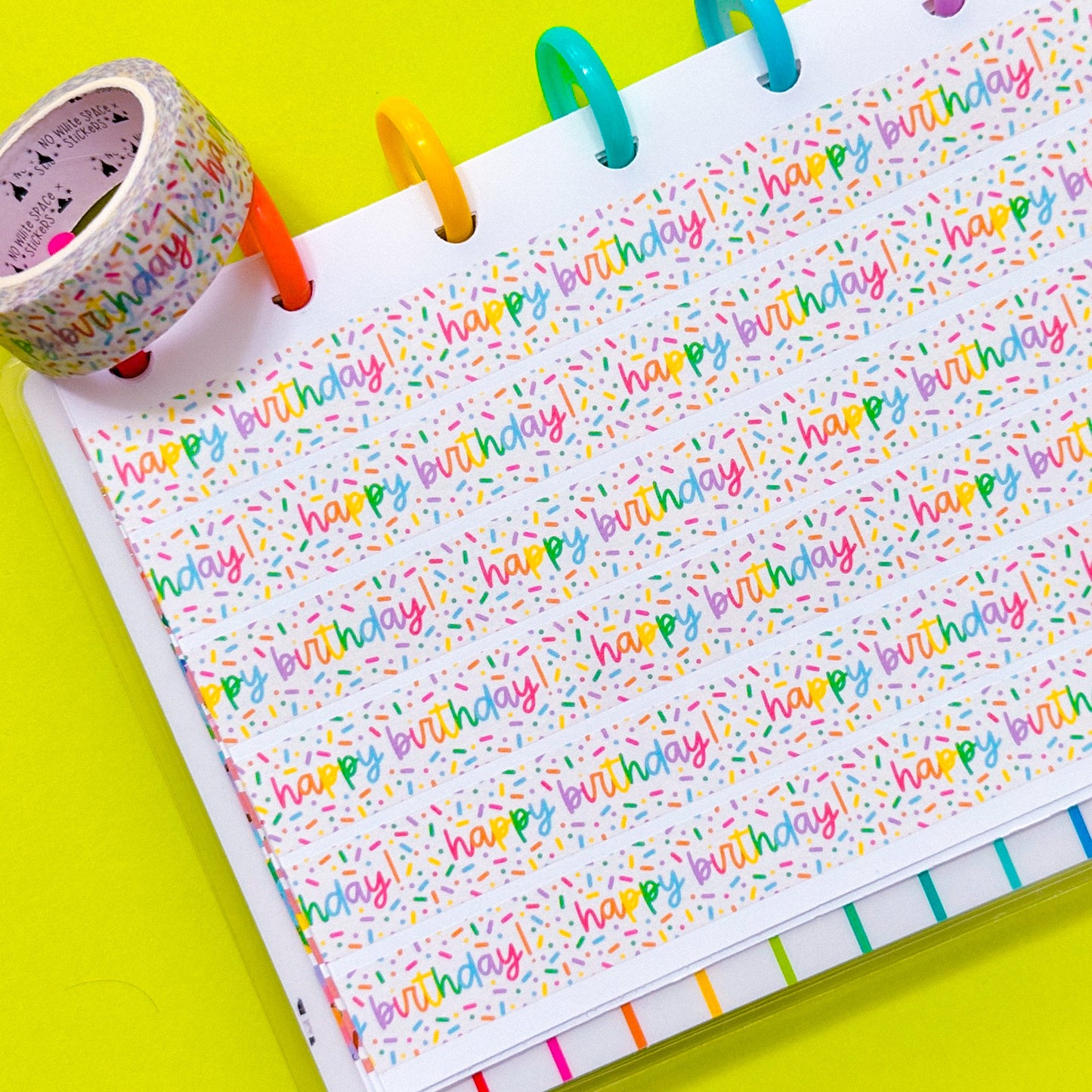 15MM Washi Tape - Happy Birthday (Sprinkles)