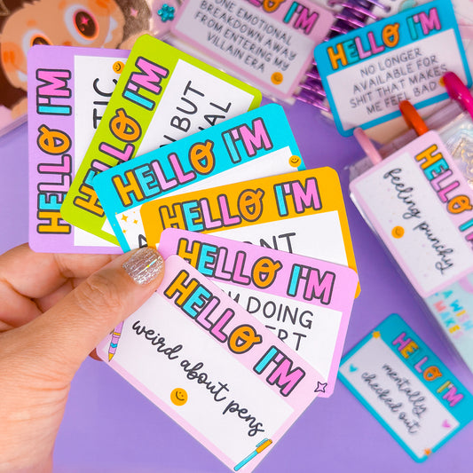 Journaling Paper Sticker - Hello I'm NAMETAG