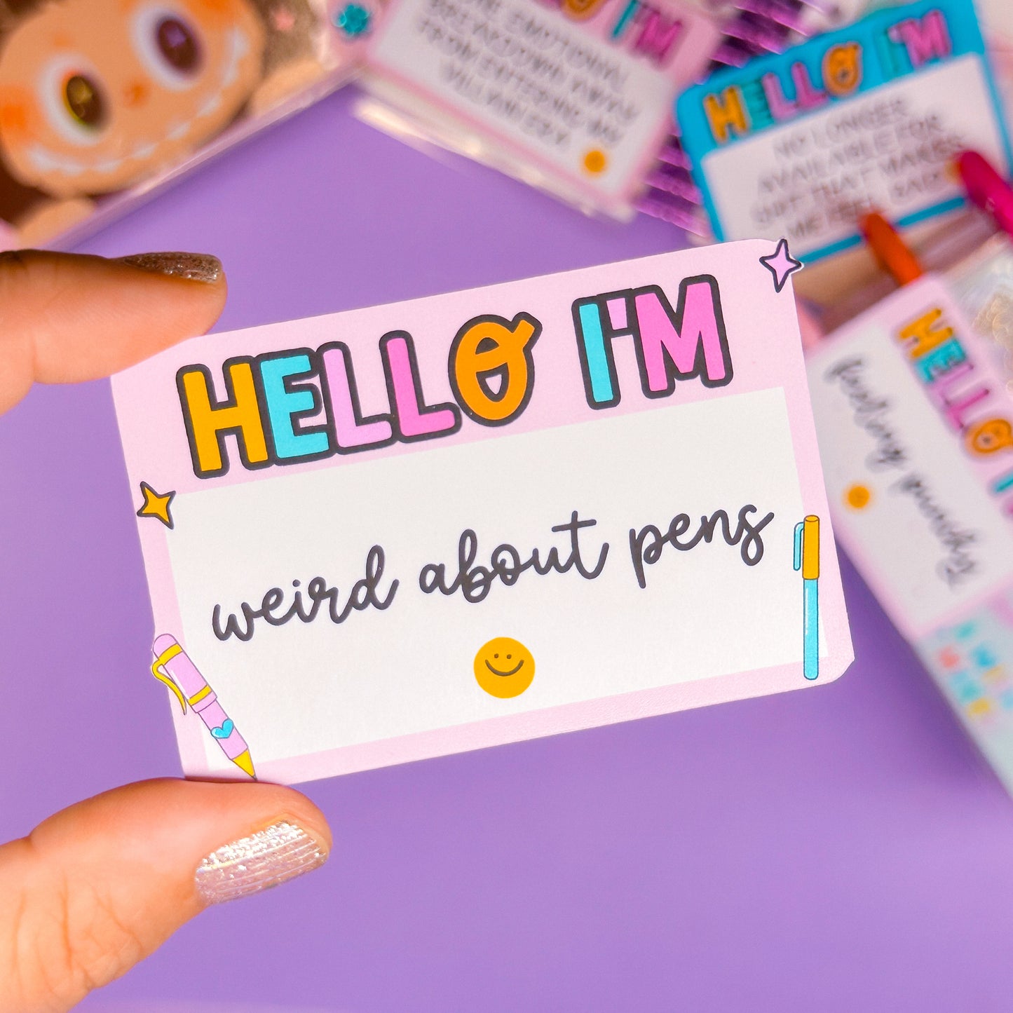 Journaling Paper Sticker - Hello I'm NAMETAG