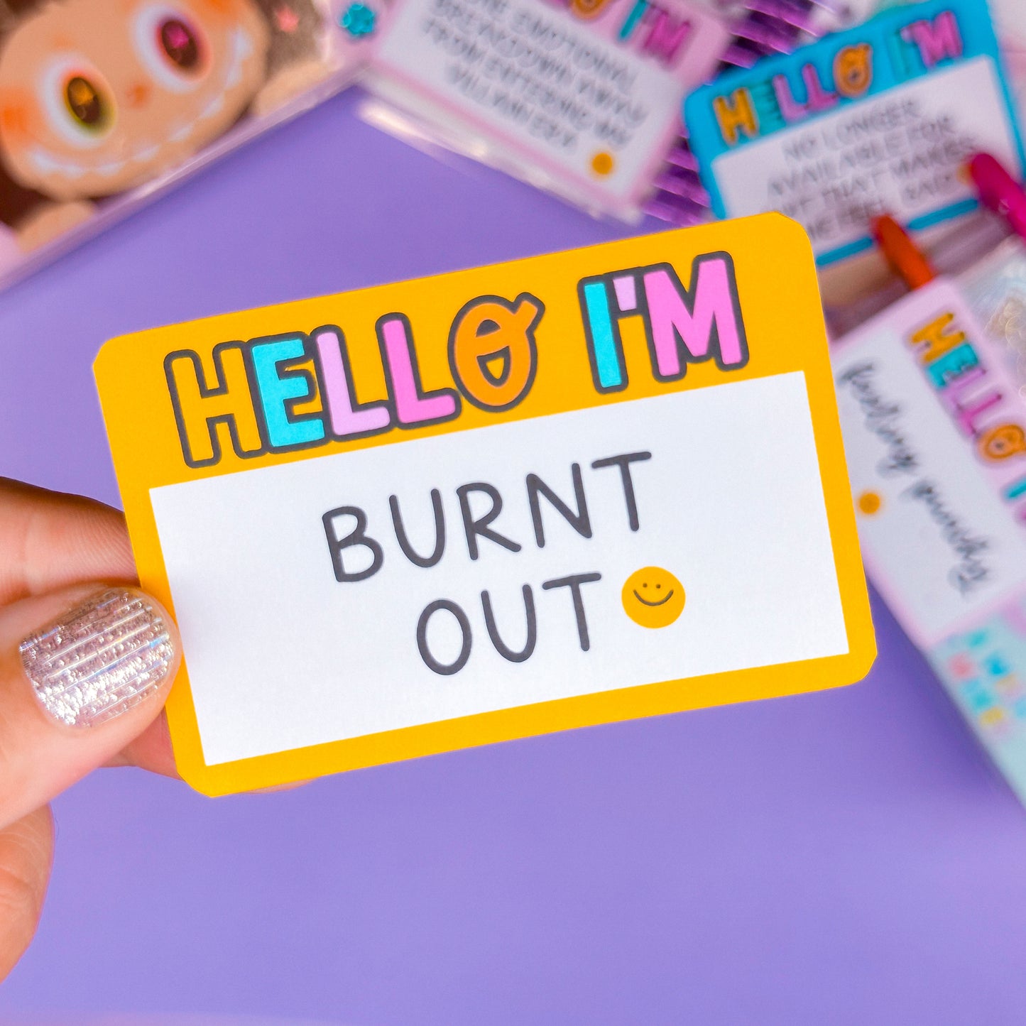 Journaling Paper Sticker - Hello I'm NAMETAG