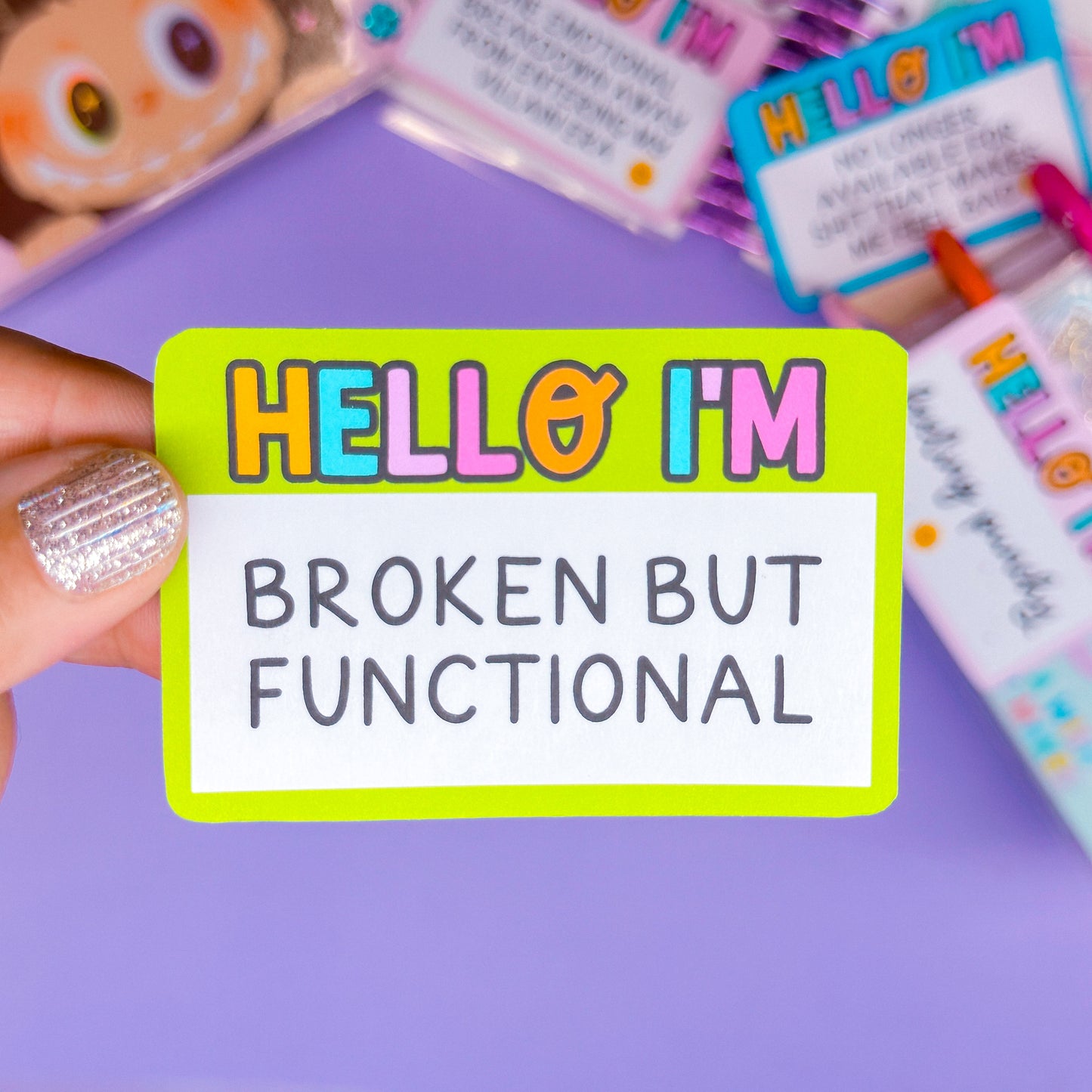 Journaling Paper Sticker - Hello I'm NAMETAG