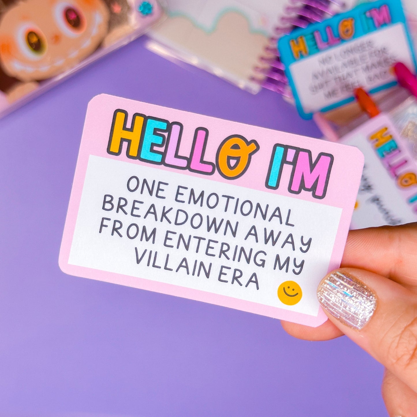 Journaling Paper Sticker - Hello I'm NAMETAG