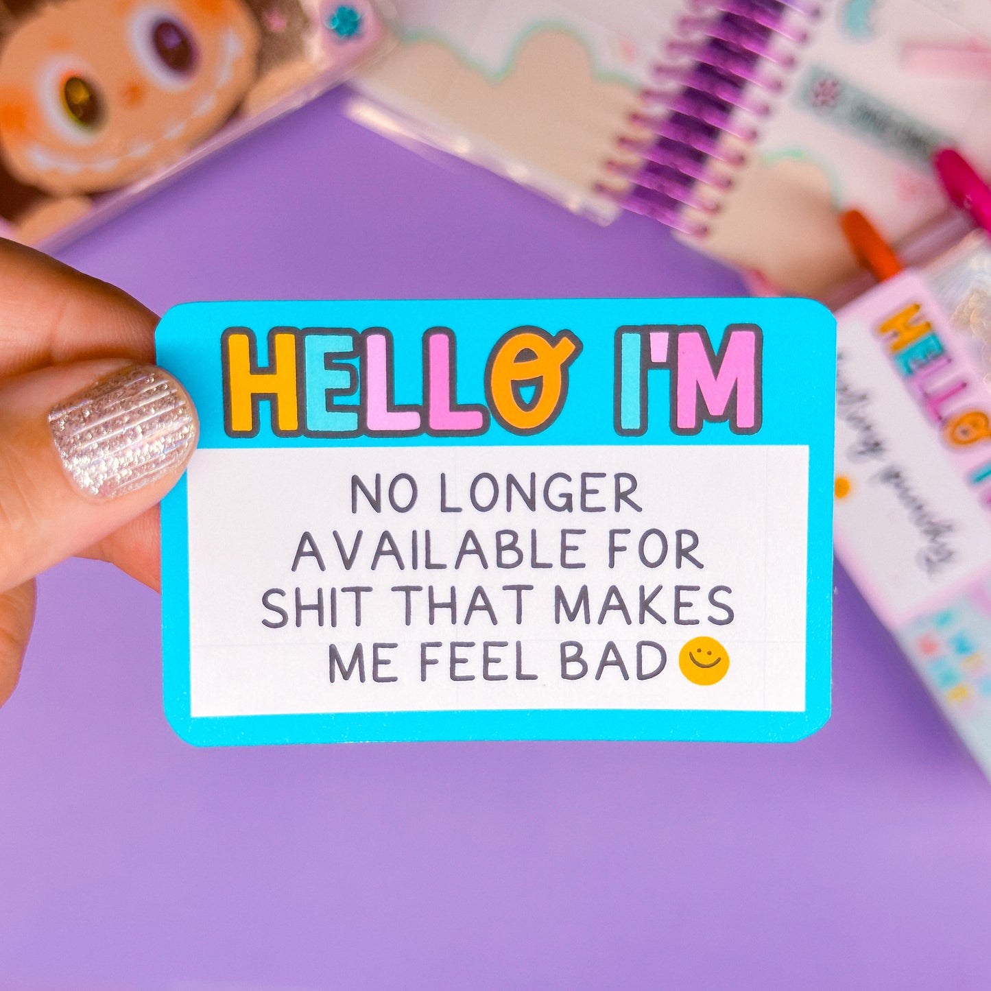 Journaling Paper Sticker - Hello I'm NAMETAG