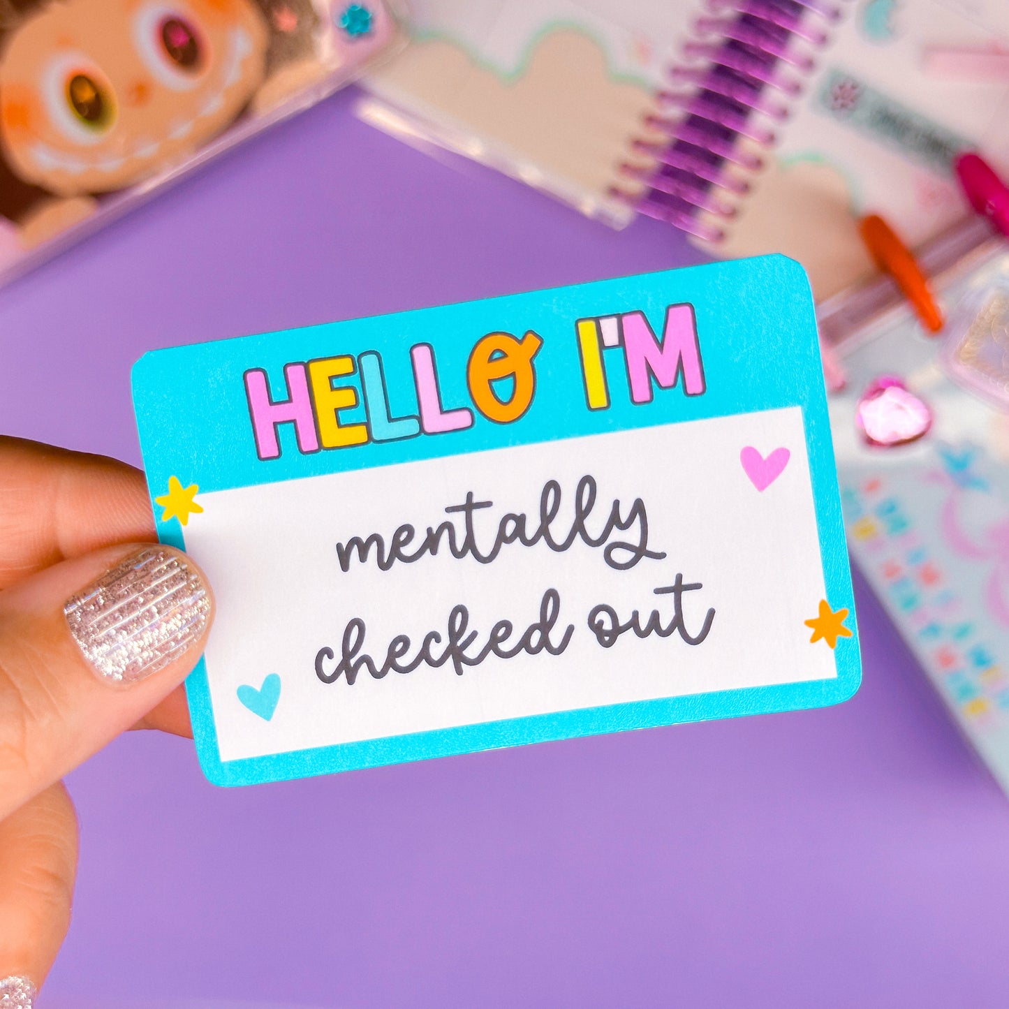Journaling Paper Sticker - Hello I'm NAMETAG