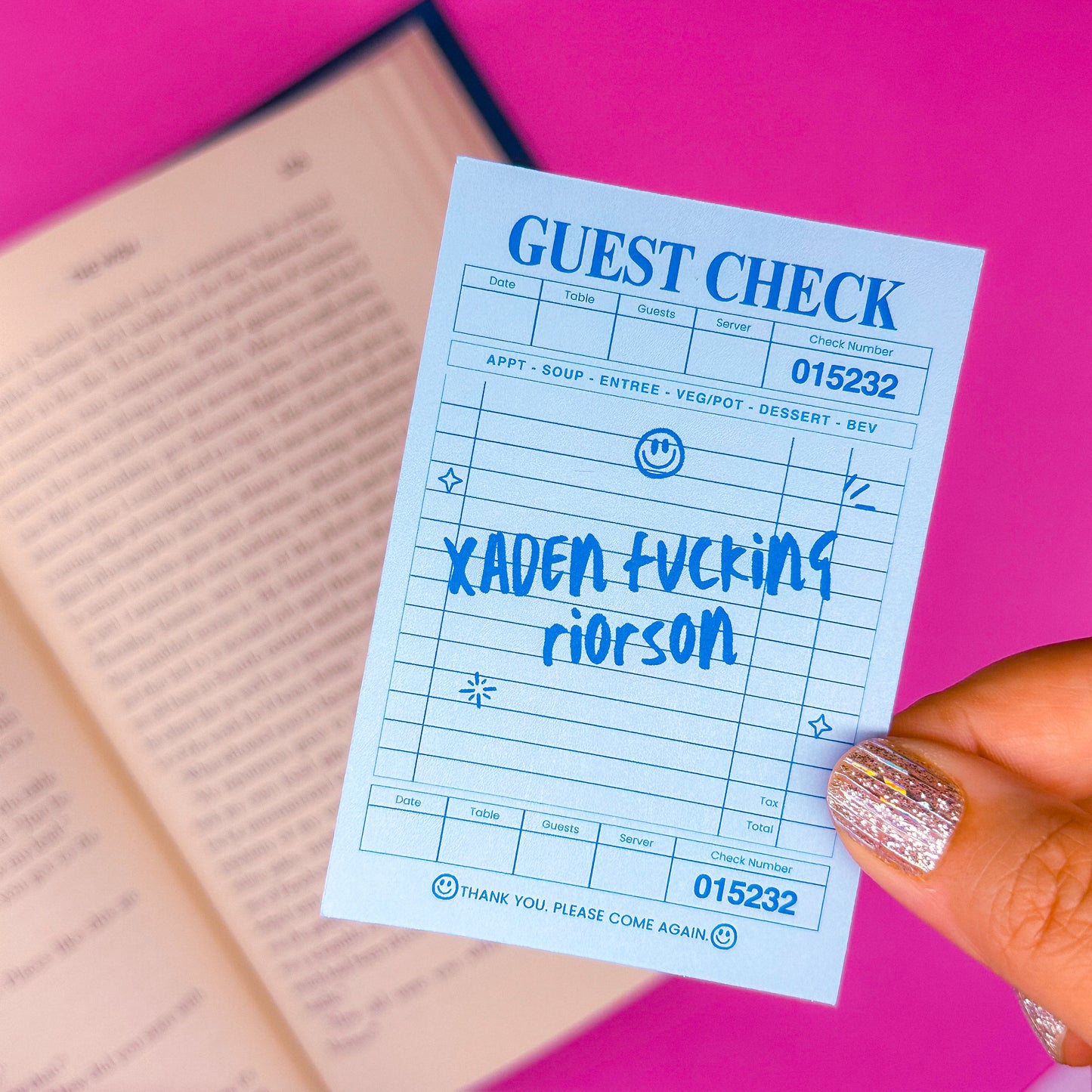 Journaling Paper Sticker - BOOKISH Guest Check