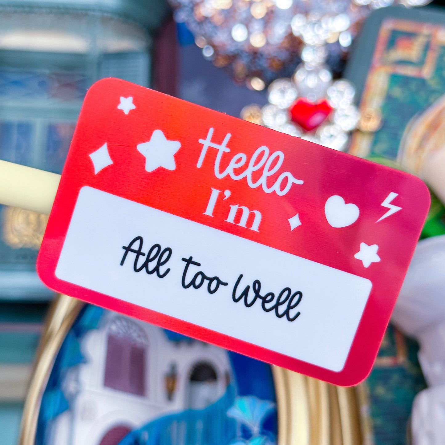 Waterproof Sticker - Hello Nametag (RED)