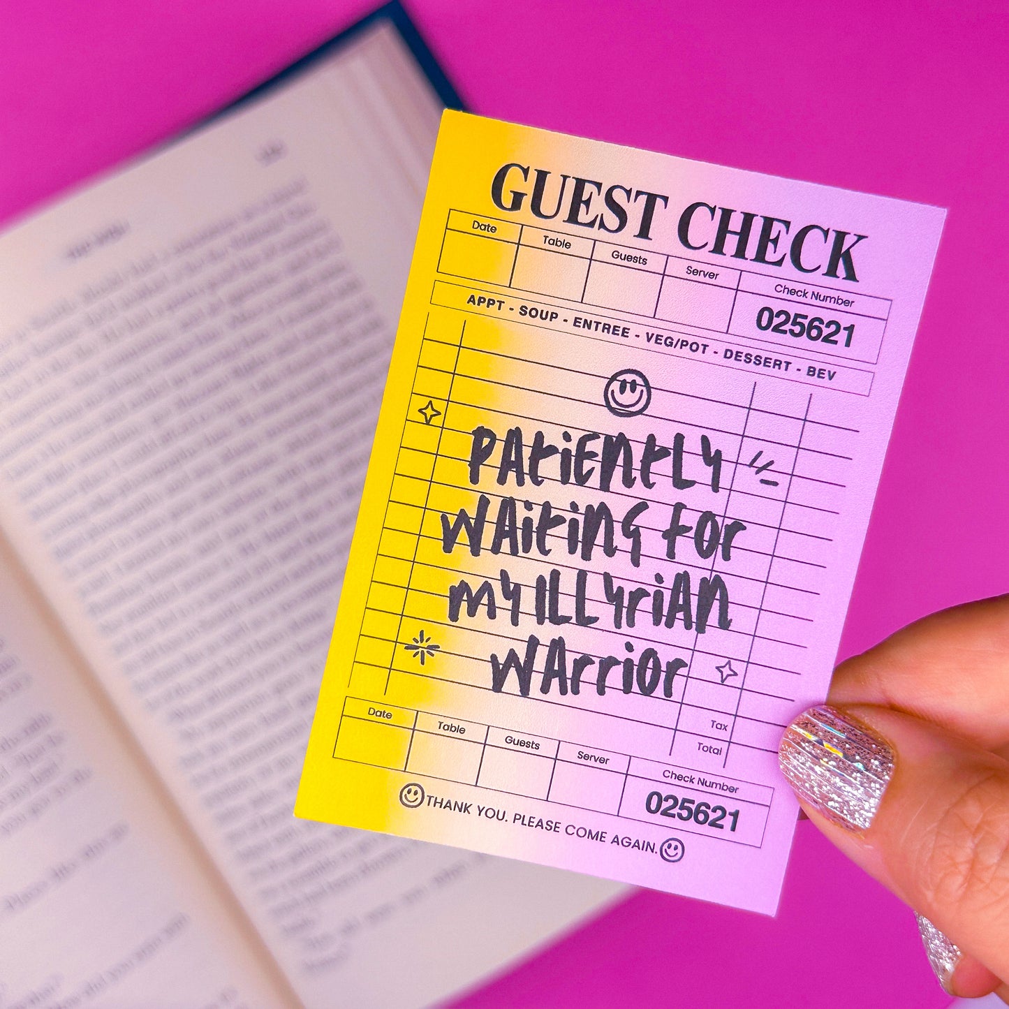Journaling Paper Sticker - BOOKISH Guest Check