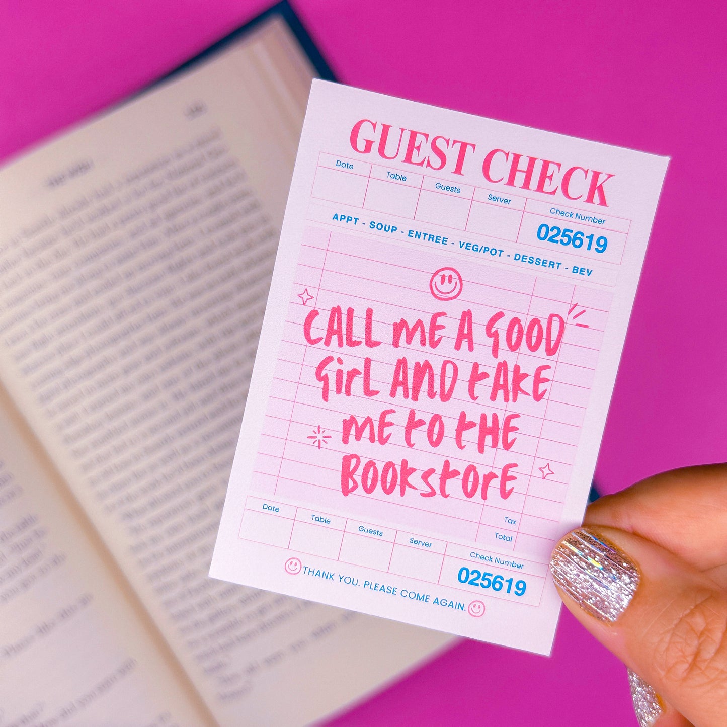 Journaling Paper Sticker - BOOKISH Guest Check