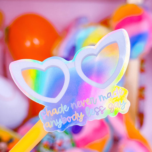 Waterproof Sticker - Rainbow Heart Shades
