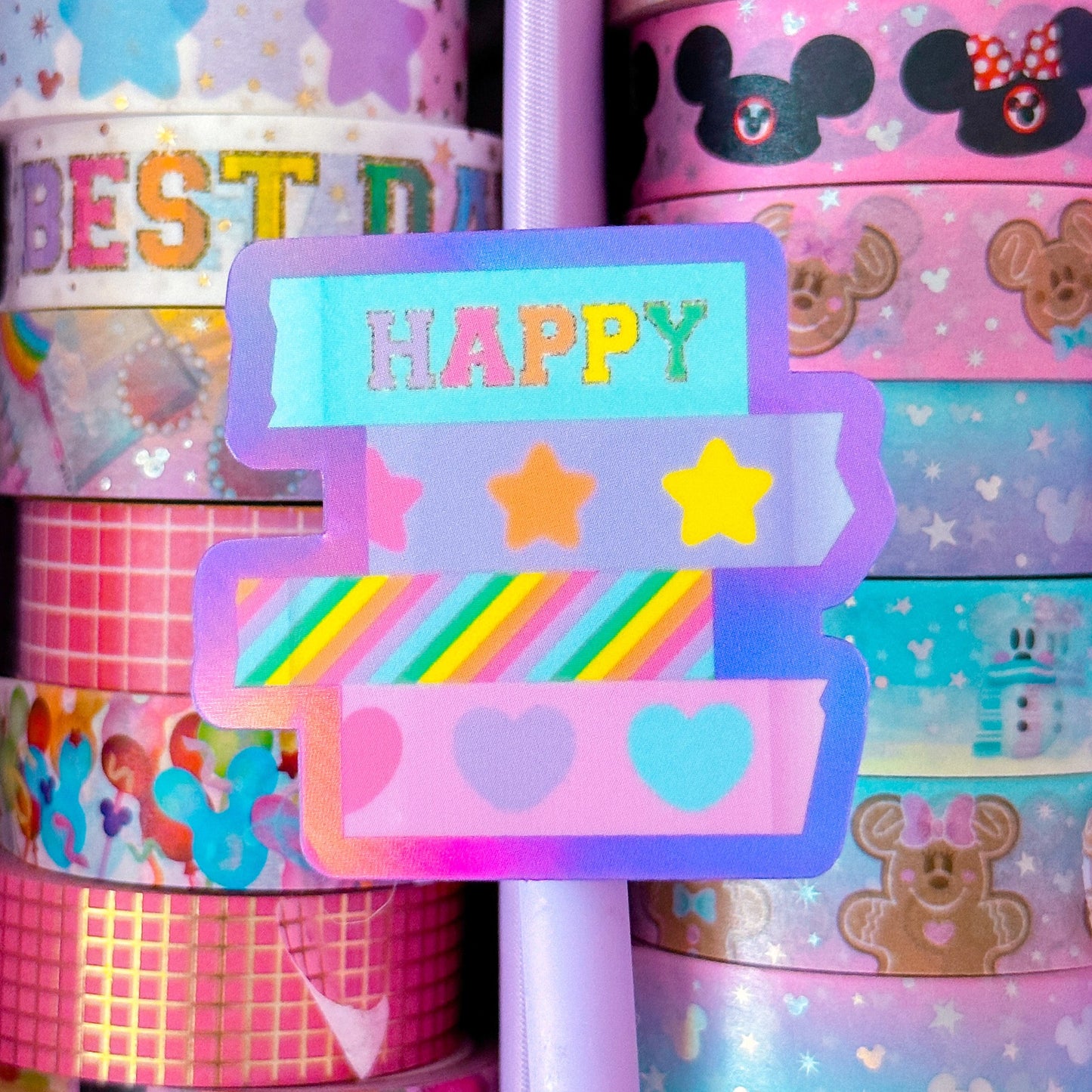 Waterproof Sticker - Washi Stack (Purple)