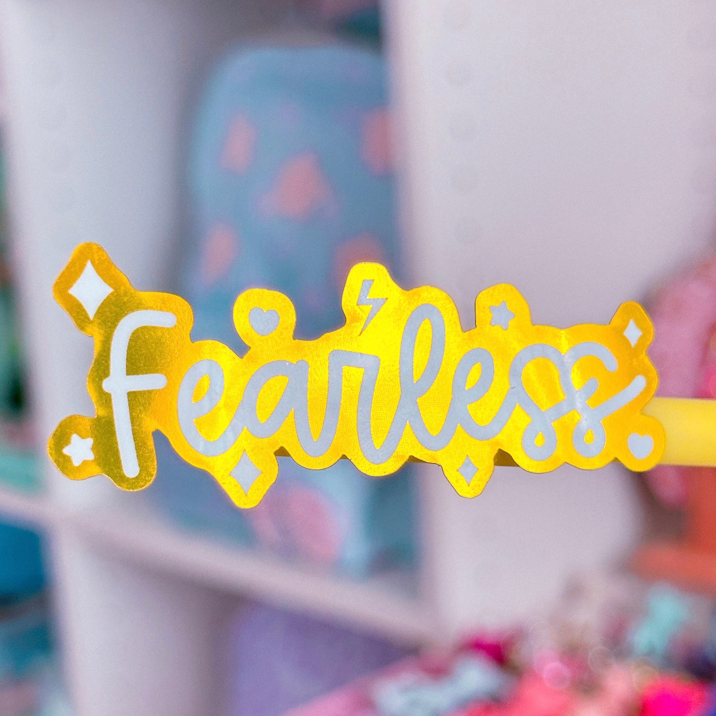 Glitter Waterproof Sticker - Fearless