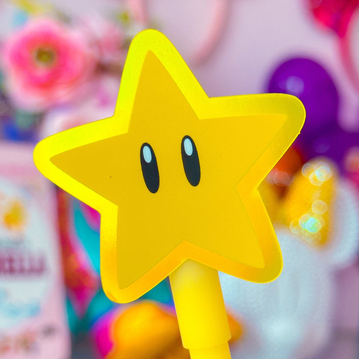 Glitter Waterproof Sticker - Kawaii Gamer