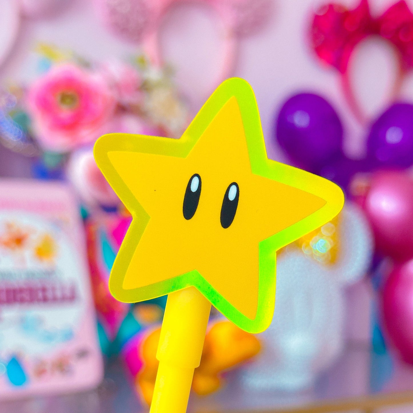 Glitter Waterproof Sticker - Kawaii Gamer