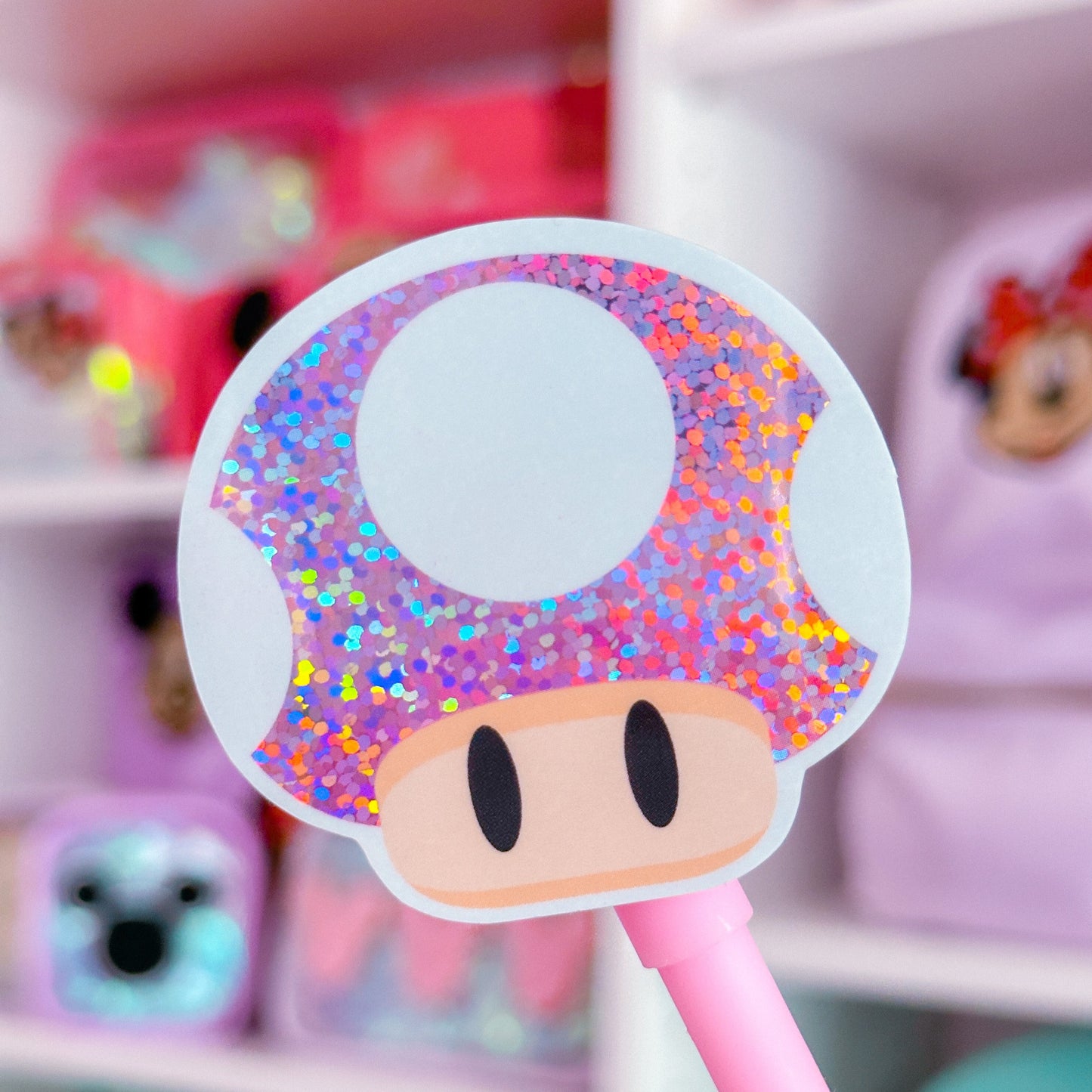 Glitter Waterproof Sticker - Kawaii Gamer