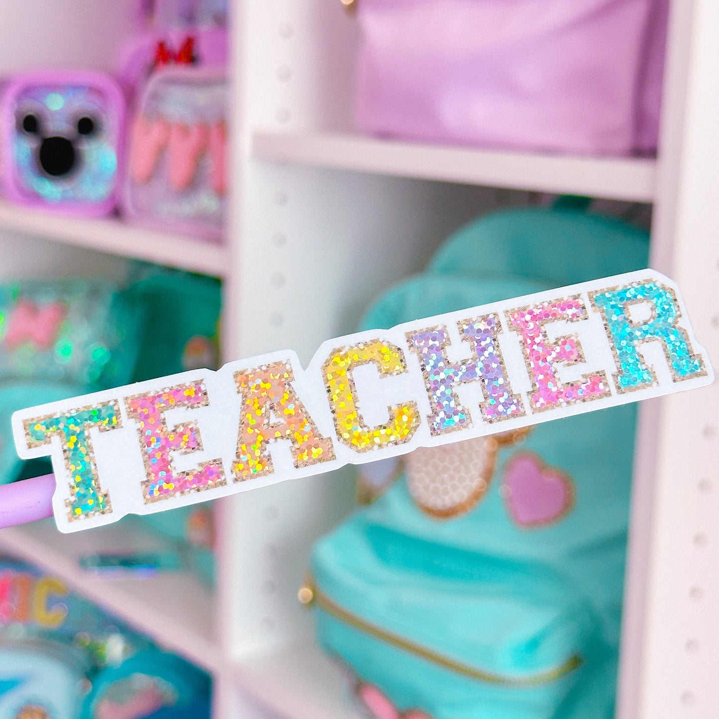 Waterproof Sticker - Varsity Letter "TEACHER"