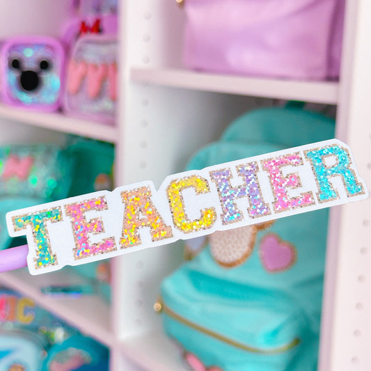 Waterproof Sticker - Varsity Letter "TEACHER"
