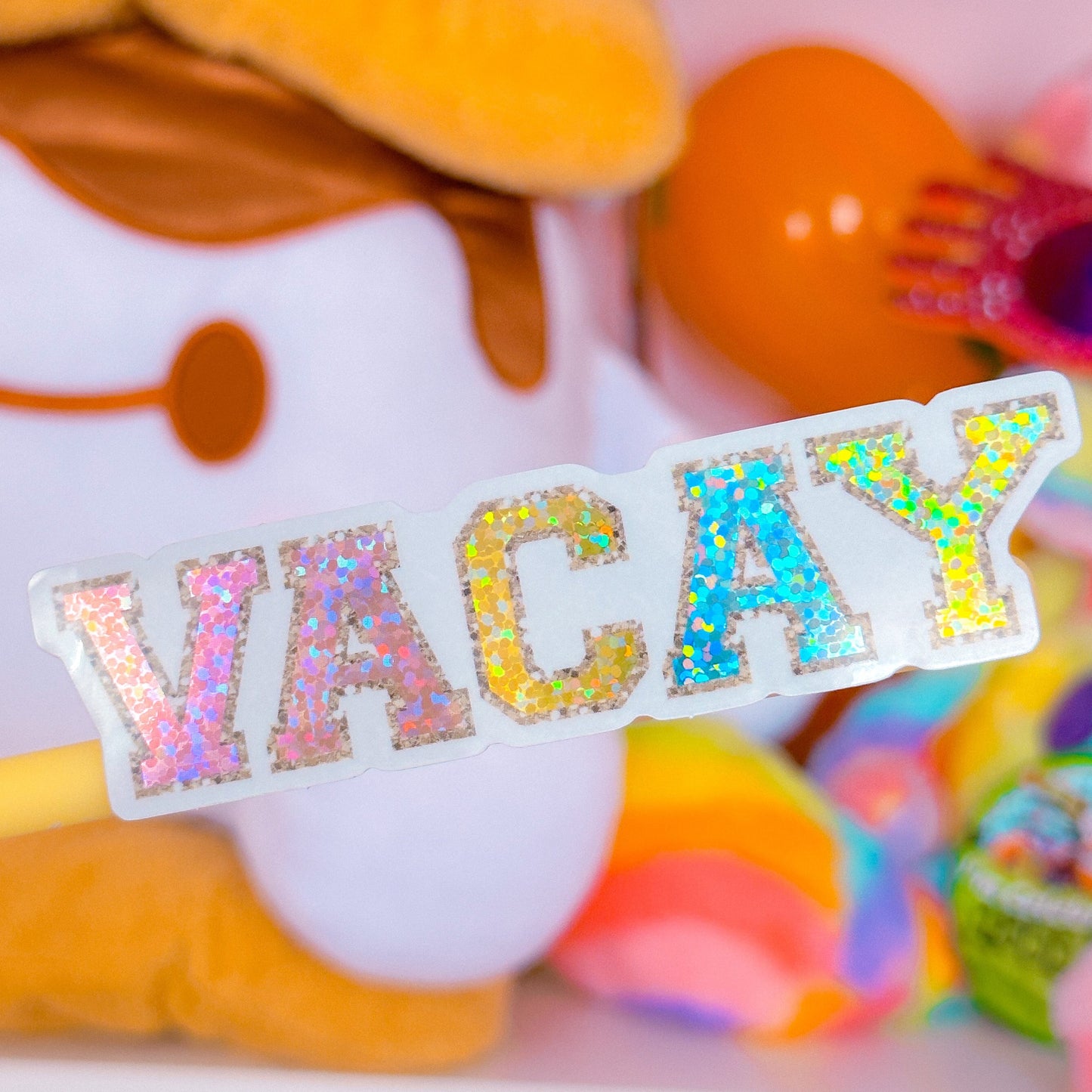 Waterproof Sticker - Varsity Letter "VACAY"