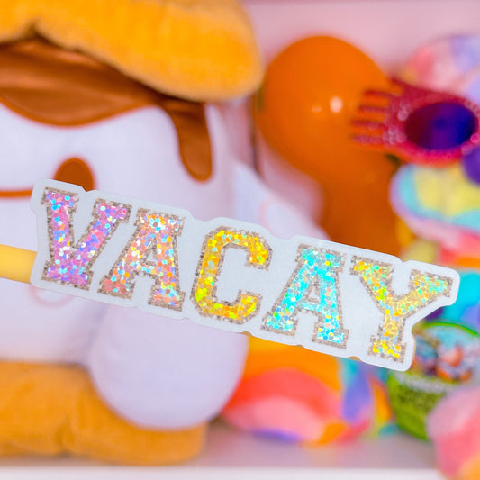 Waterproof Sticker - Varsity Letter "VACAY"