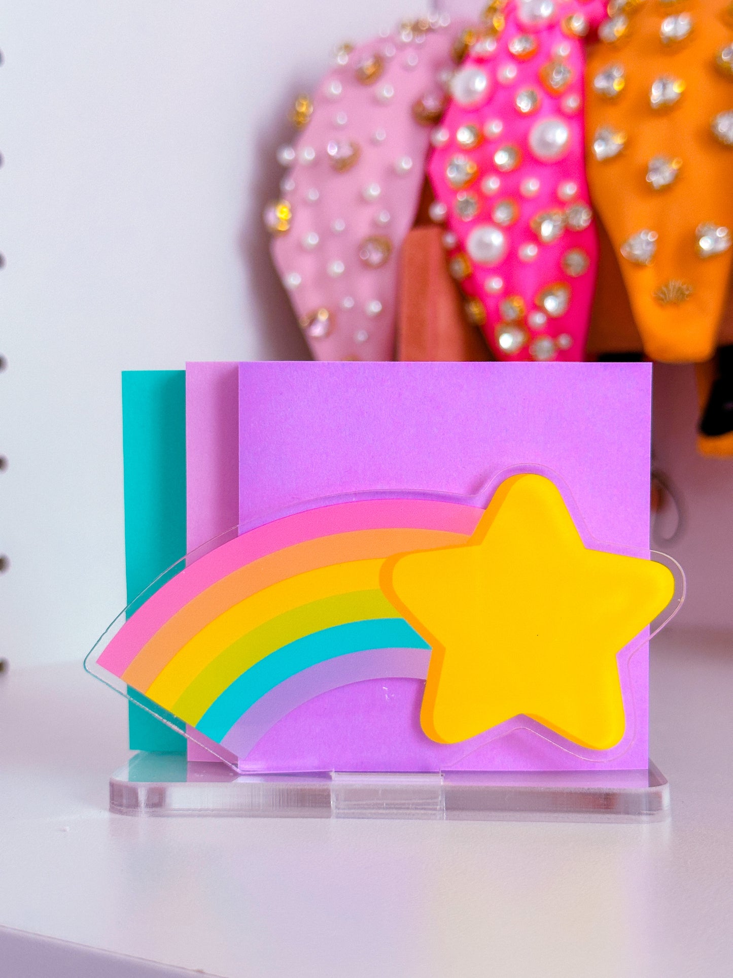 Acrylic Sticky Note Holder - Shooting Star