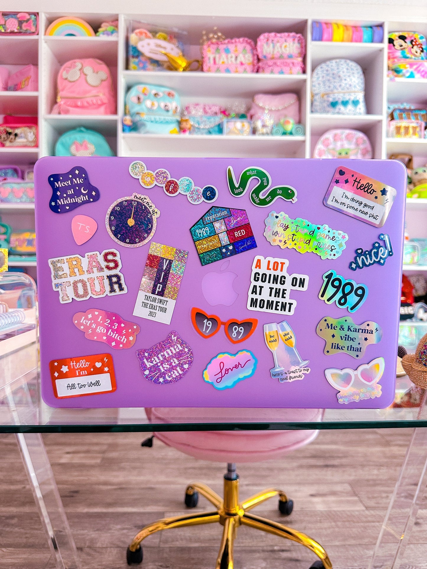 Waterproof Sticker - Hello Nametag (Purple)