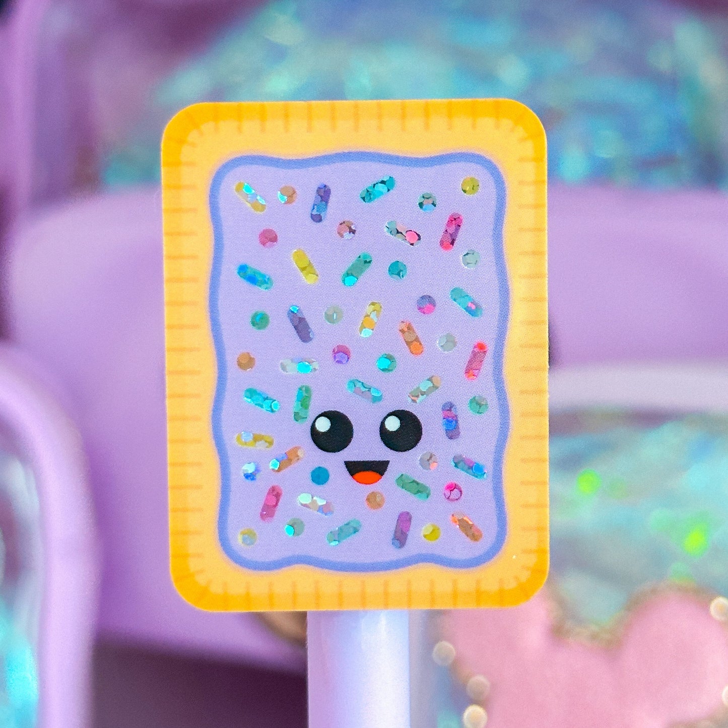 Glitter Waterproof Sticker - Toaster Tart
