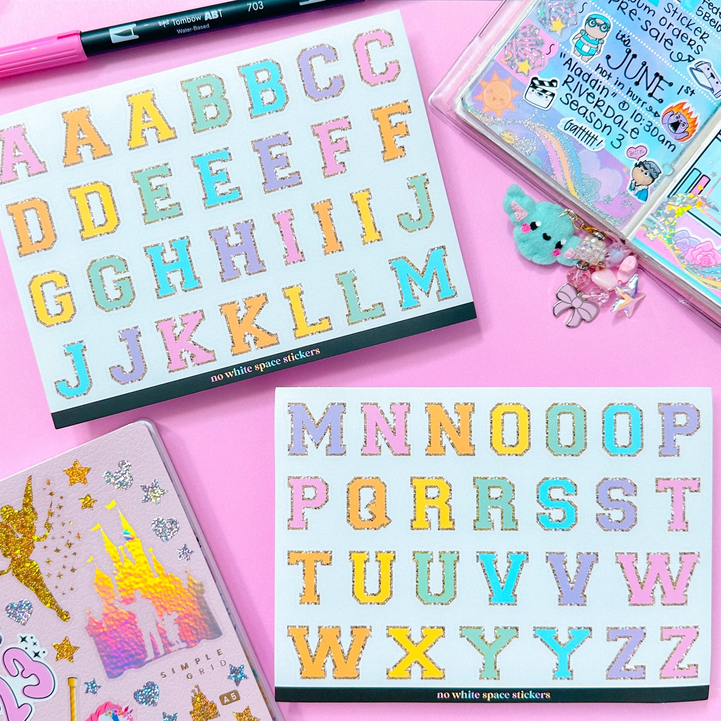 Varsity Alphabet Stickers (SET) - Pastel