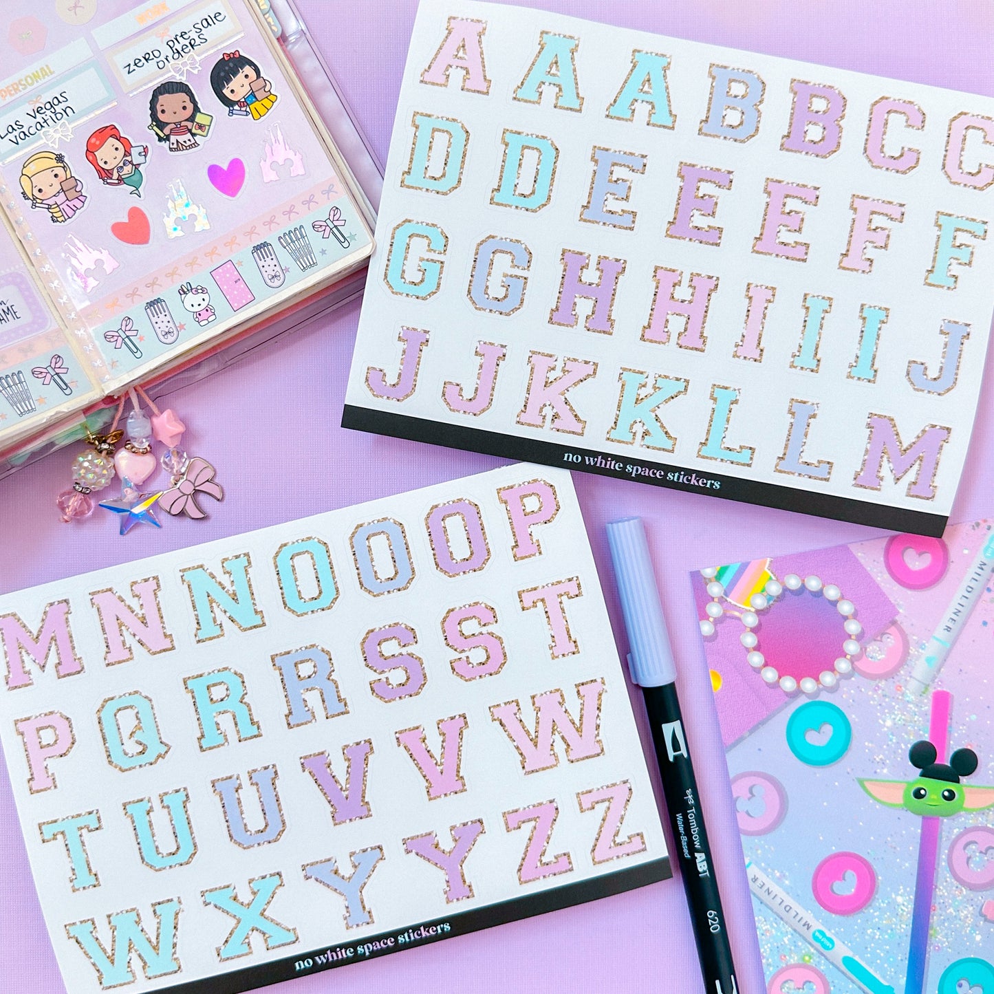 Varsity Alphabet Stickers (SET) - Ombre