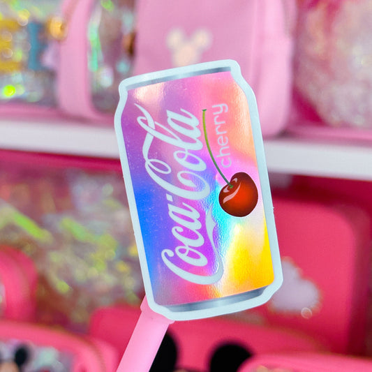 Glitter Waterproof Sticker - Soda (Cherry)