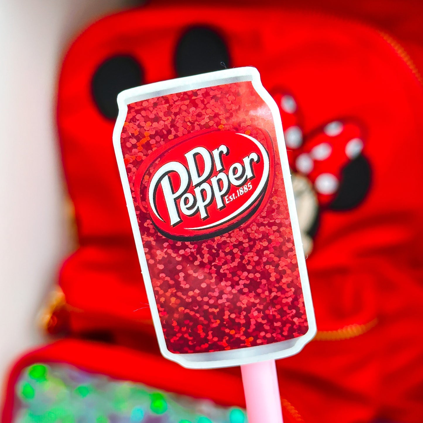 Glitter Waterproof Sticker - SODA (Dark Red)