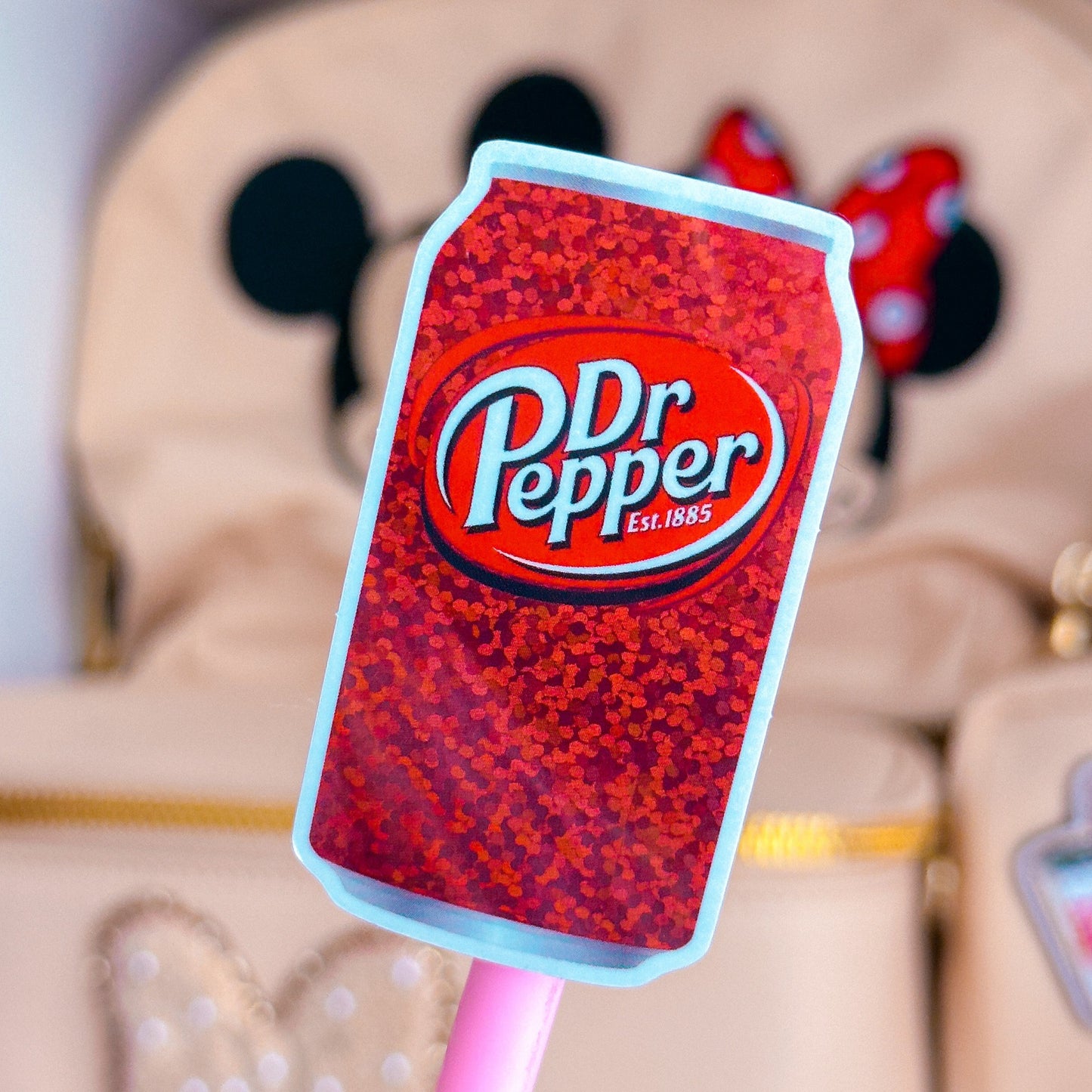 Glitter Waterproof Sticker - SODA (Dark Red)