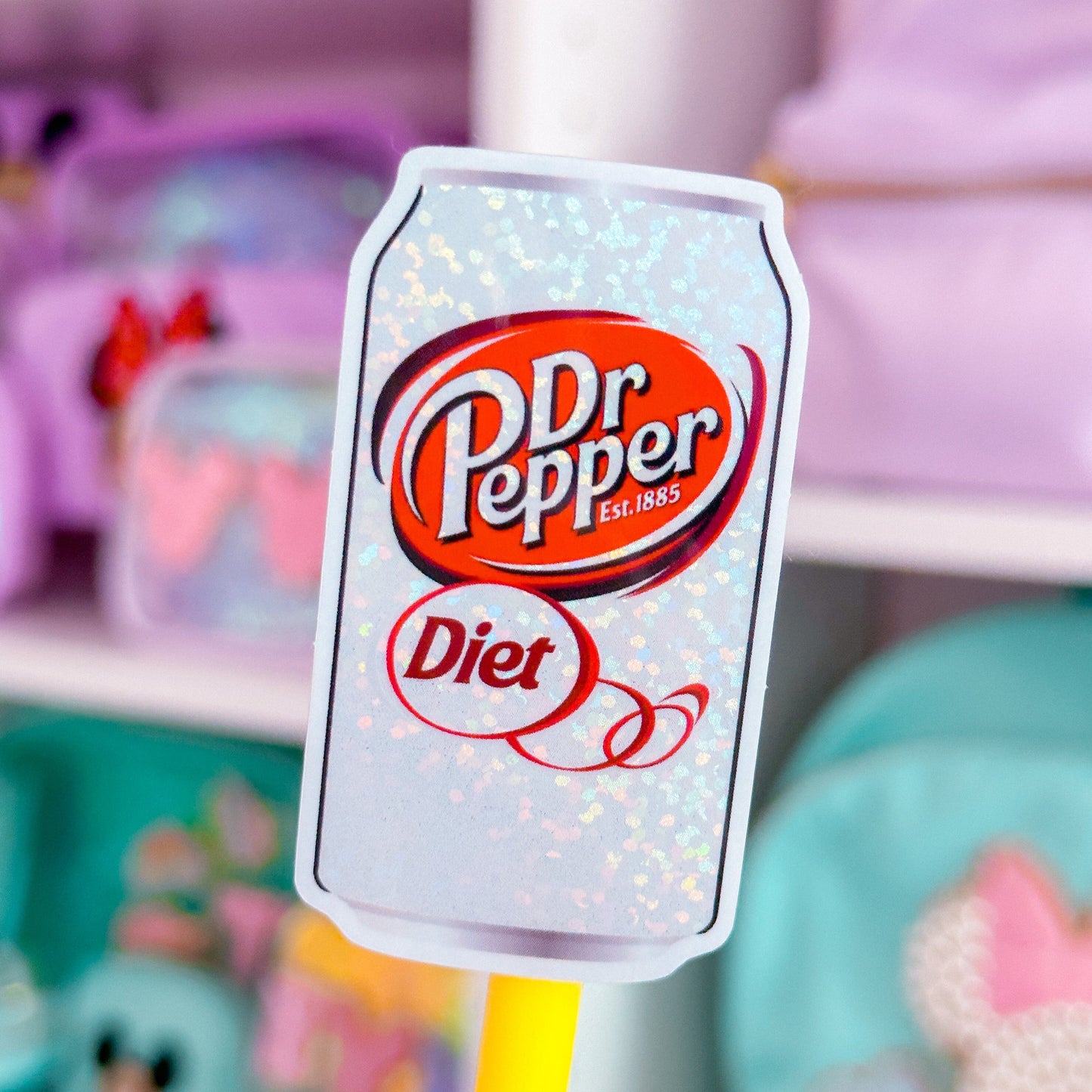 Glitter Waterproof Sticker - SODA (Diet/White)