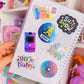Glitter Waterproof Sticker - PINK Flip Phone