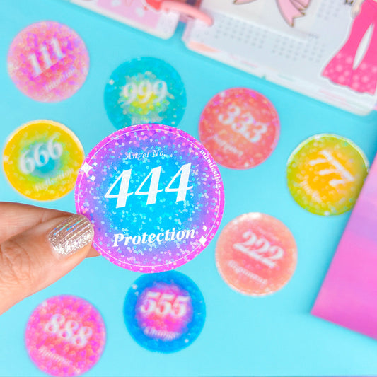 Glitter Paper Sticker - Angel Number
