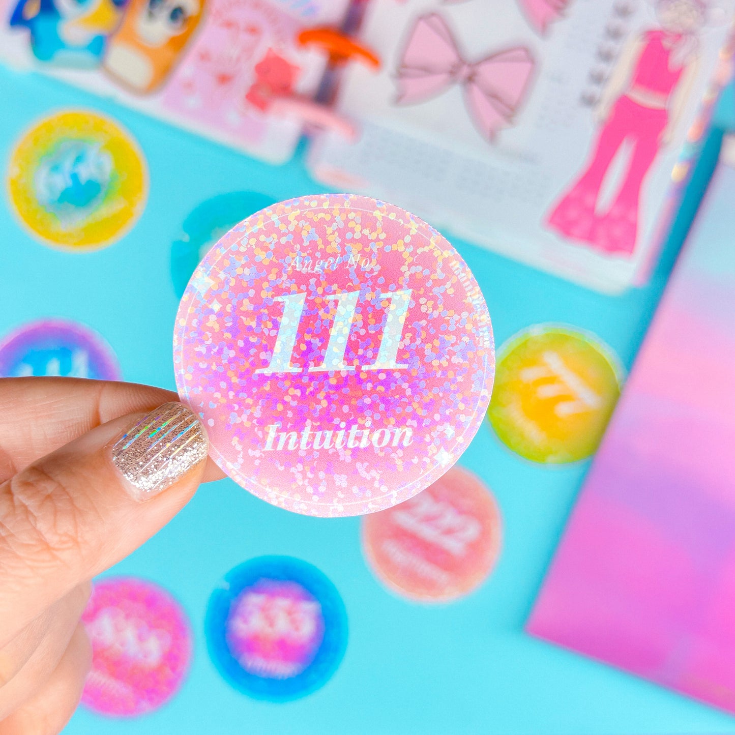 Glitter Paper Sticker - Angel Number