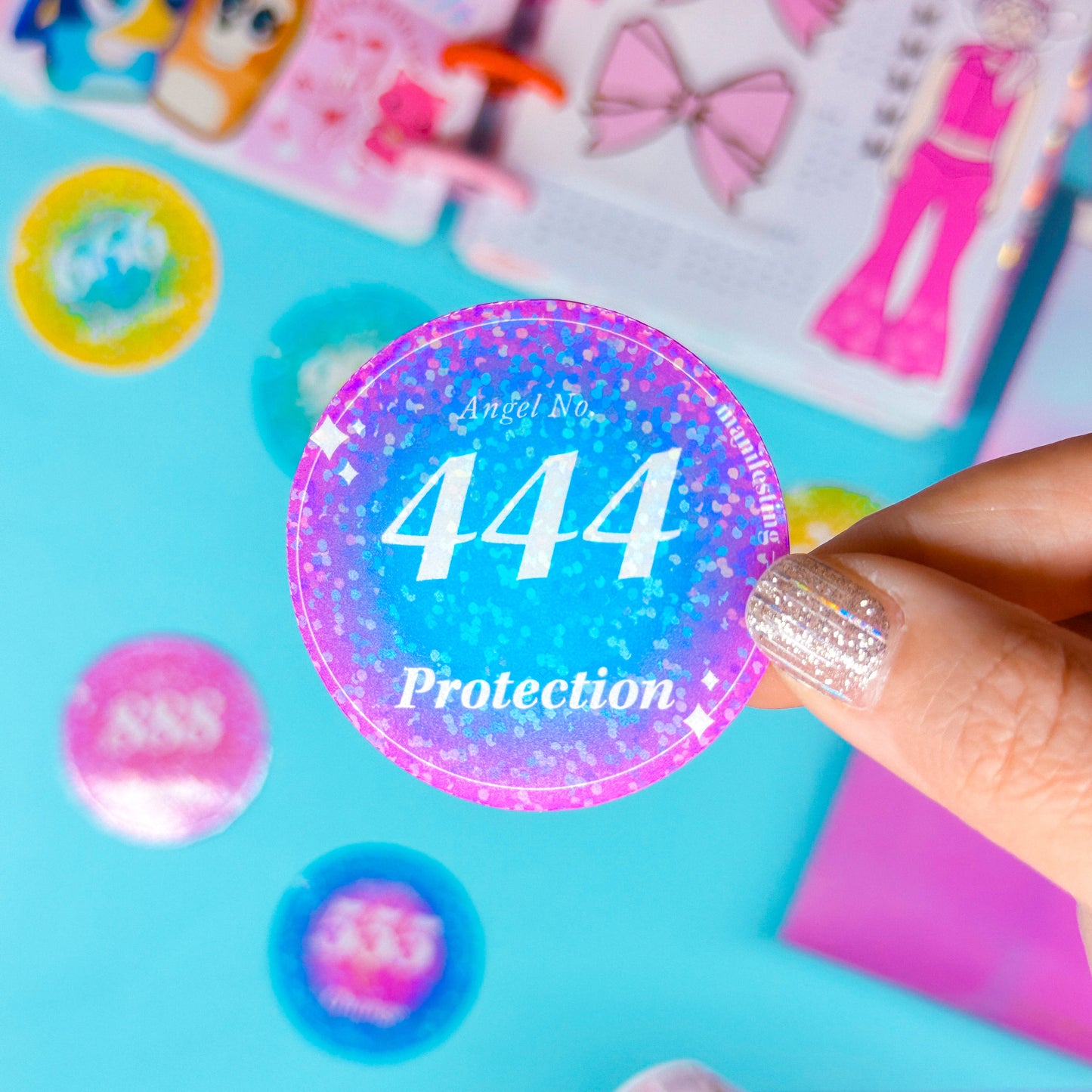 Glitter Paper Sticker - Angel Number