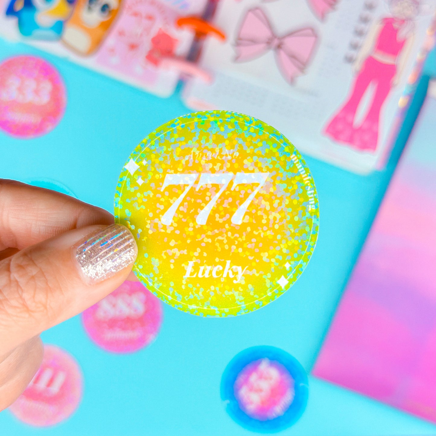 Glitter Paper Sticker - Angel Number