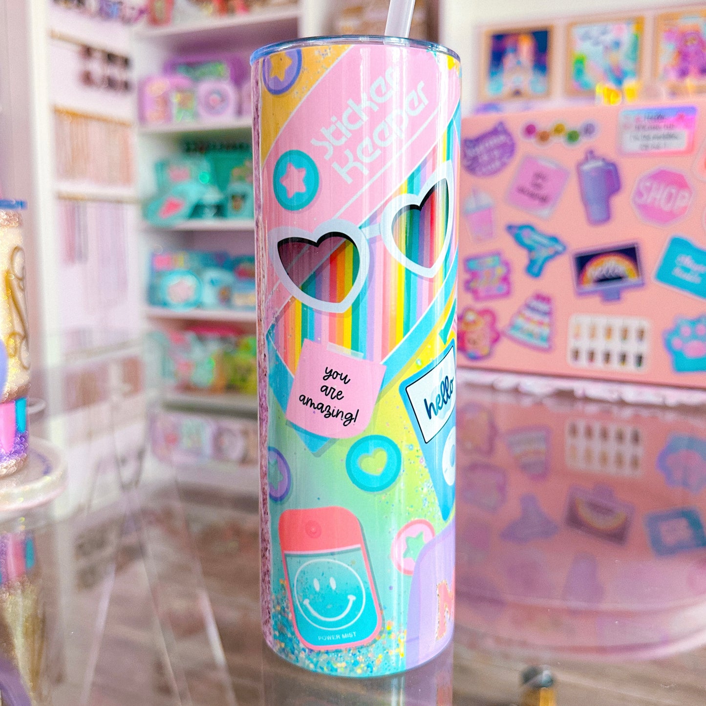 20oz Stainless Steel Skinny Tumbler FULL WRAP -  MAGIC Flatlay