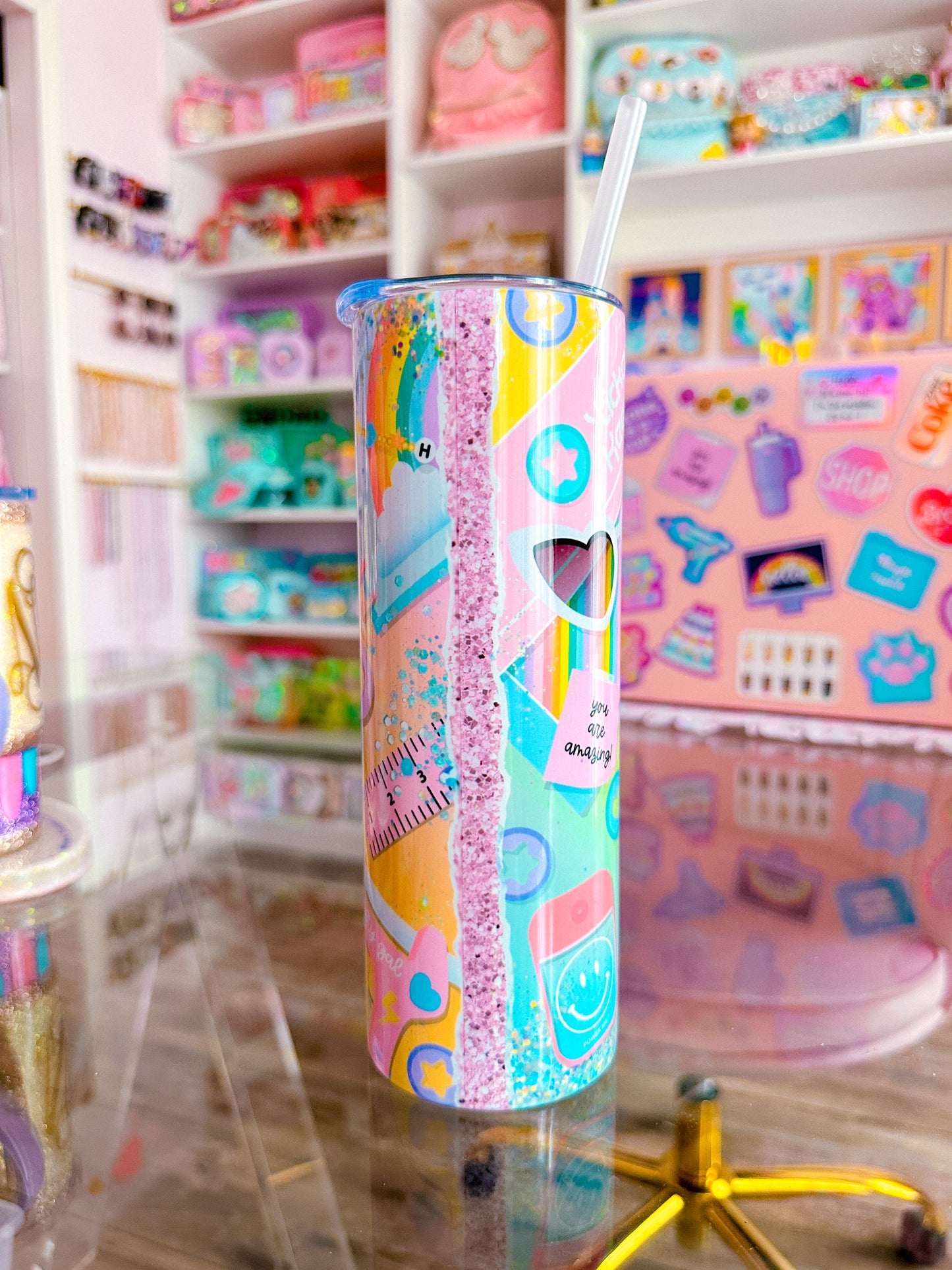 20oz Stainless Steel Skinny Tumbler FULL WRAP -  MAGIC Flatlay