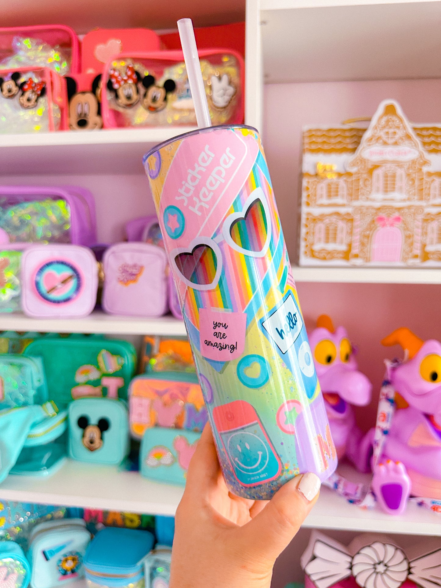 20oz Stainless Steel Skinny Tumbler FULL WRAP -  MAGIC Flatlay