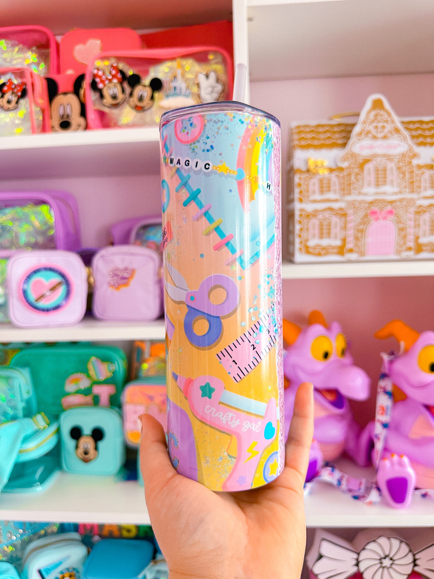 20oz Stainless Steel Skinny Tumbler FULL WRAP -  MAGIC Flatlay