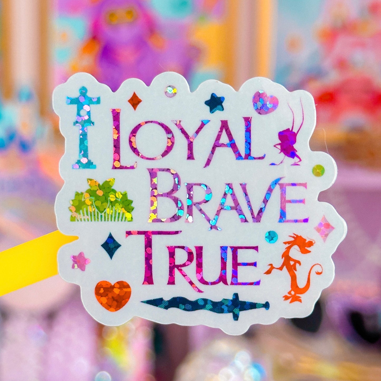 Waterproof Sticker - (Mulan) Loyal Brave True