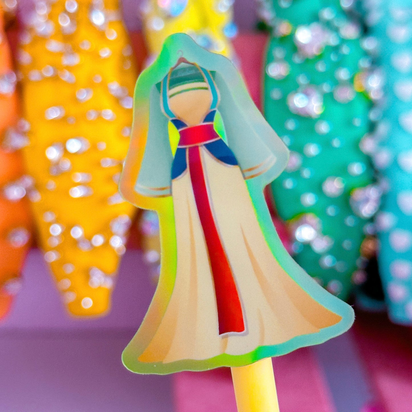 Waterproof Sticker - (Mulan) Princess Dresses