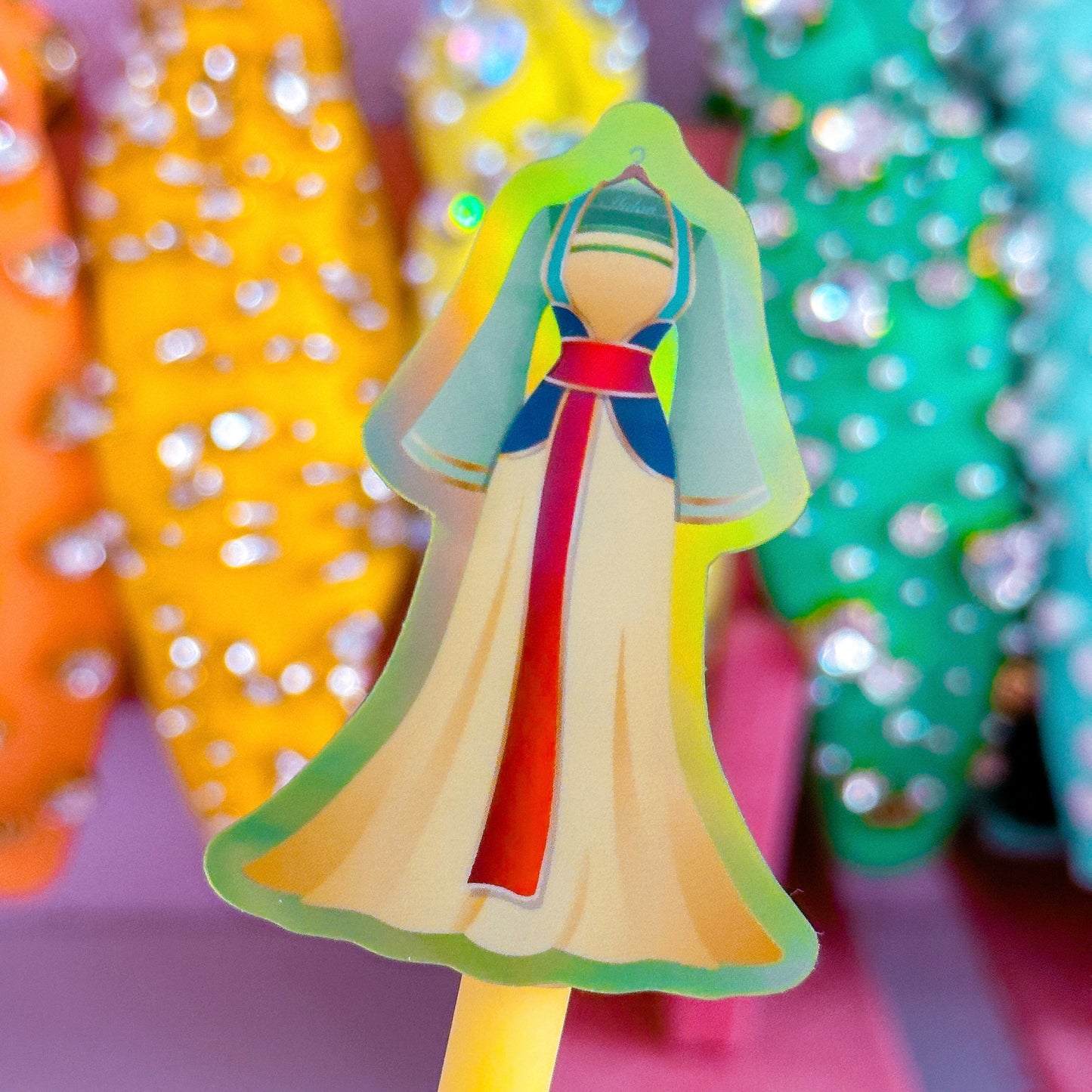 Waterproof Sticker - (Mulan) Princess Dresses